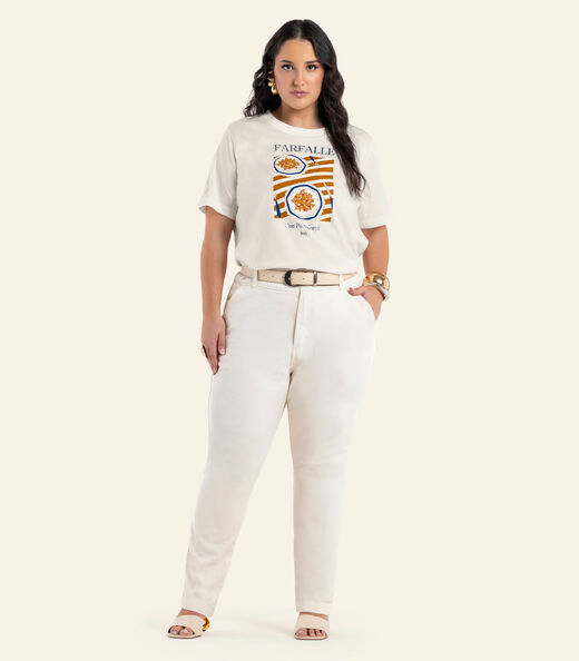 Image_T-Shirt Feminina Com Estampa Secret Glam Bege