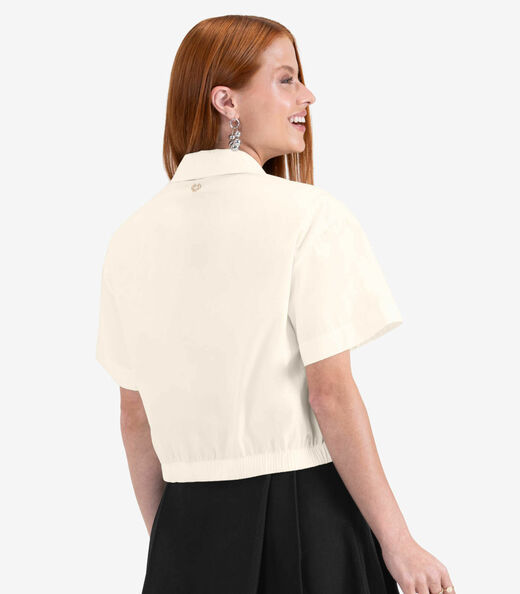 Camisa Feminina Tricoline Minty Bege
