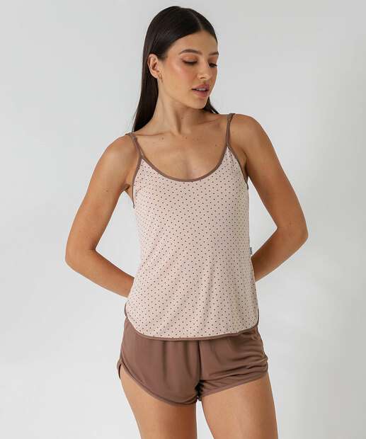 Image_Baby Doll Liganete Estampa Poá Delrio Bege