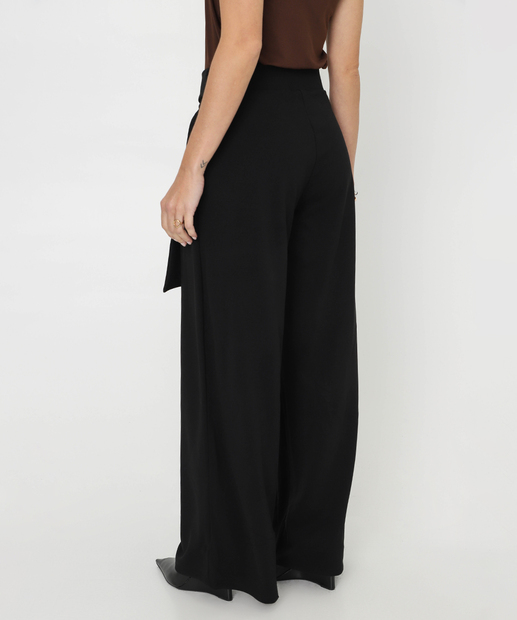 Calça Feminina Wide Leg Cinto Marisa Preto