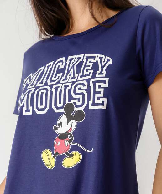 Camisola Estampa Mickey Manga Curta Disney