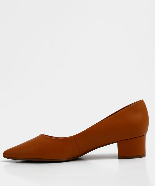 Scarpin Feminino Bico Fino Salto Grosso Bebecê 