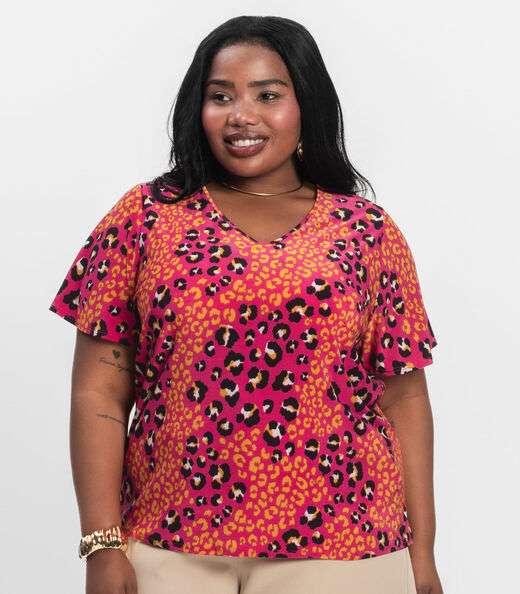 Blusa Feminina Plus Size Infinita Cor Rosa