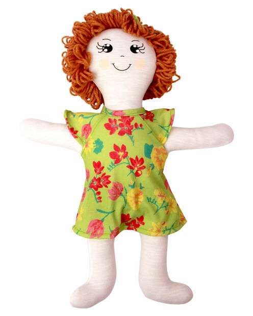 Vestido Bebe Infantil Com Boneca De Pano Kit com Faixa de Cabeça - Verde