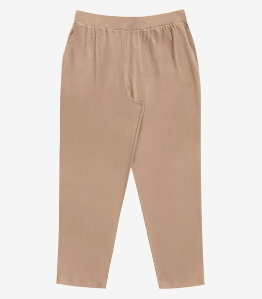 Calça Feminina Plus Size Em Molecotton Secret Glam Marrom