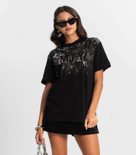 Image_T - Shirt Juvenil Feminina Minty Preto