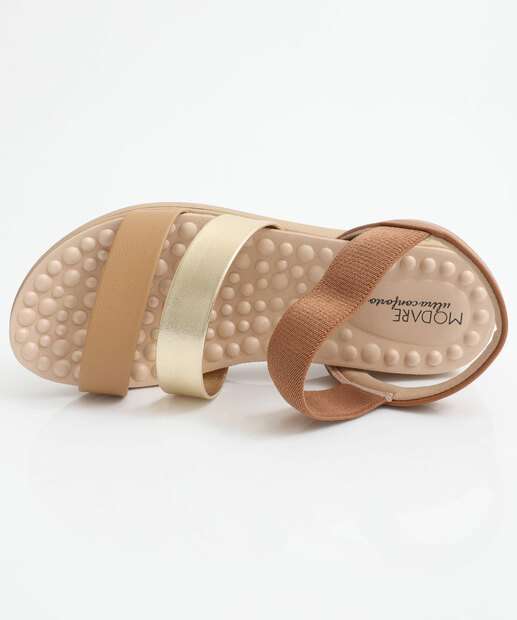 Sandália Feminina Flatform Tiras Modare Marrom