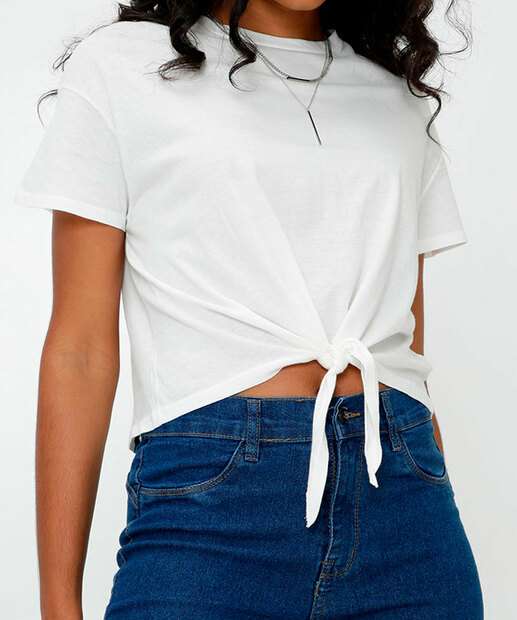 Image_Blusa Cropped Feminina Amarração Marisa