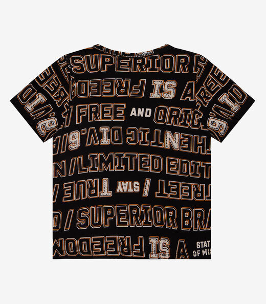 Camiseta Infantil Masculina Infinita Cor Preto