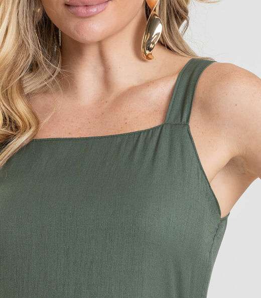 Vestido Midi em Viscose Rajada Dianna Verde