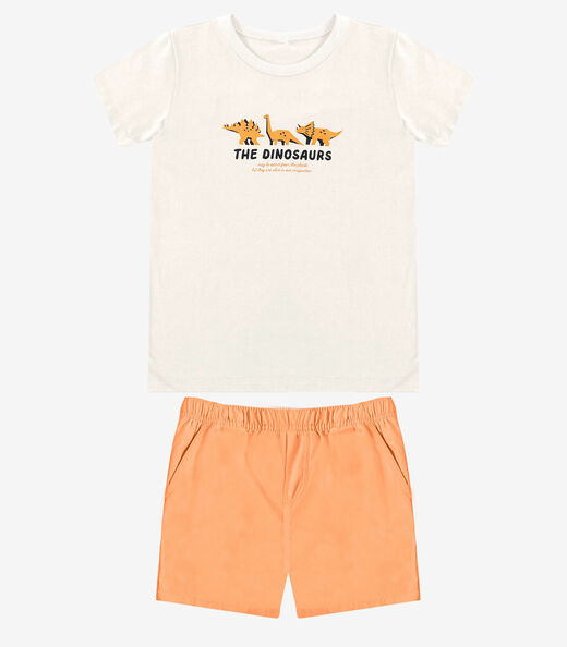 Conjunto Infantil Camiseta Com Bermuda Select Bege