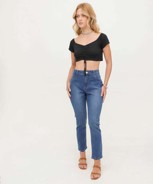 Calça Jeans Skinny Feminina Cintura Alta