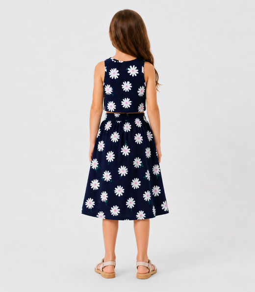 Conjunto Infantil Menina Saia e Regata Select Azul