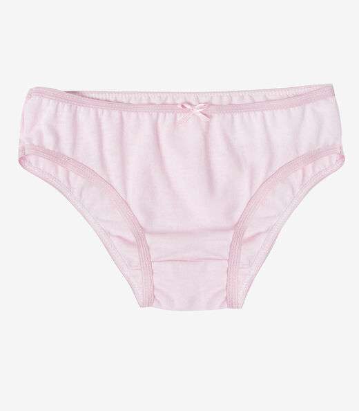 Kit 3 Calcinhas Infantil Lisas Em Algodão Select Rosa