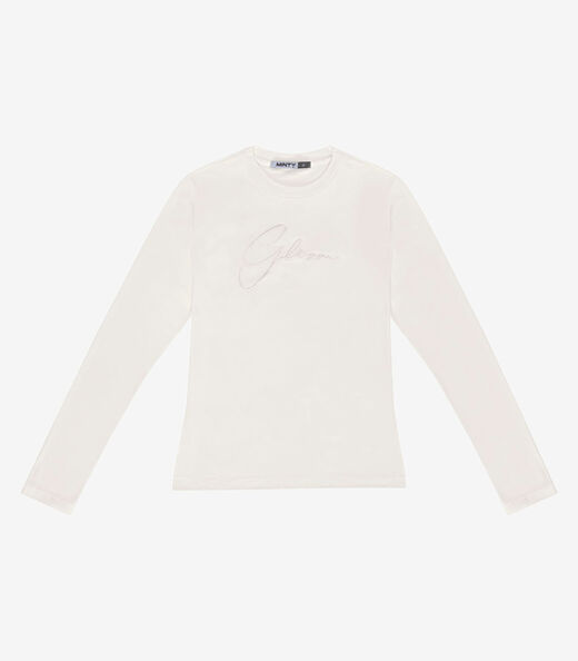 Blusa Juvenil Manga Longa Cotton Minty Bege