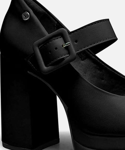 Scarpin Feminino Salto Grosso Meia Pata Fivela Dakota 