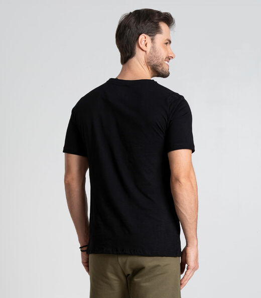 Camiseta Meia Malha Masculina Diametro Preto