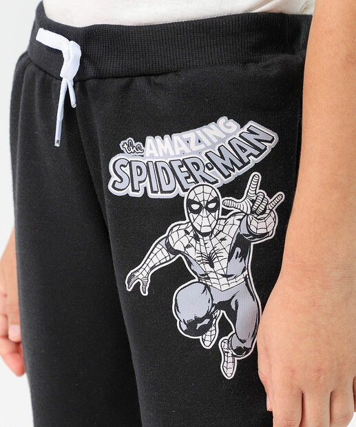 Calça Infantil Jogger Moletom Homem Aranha Tam 4 a 10 Preto
