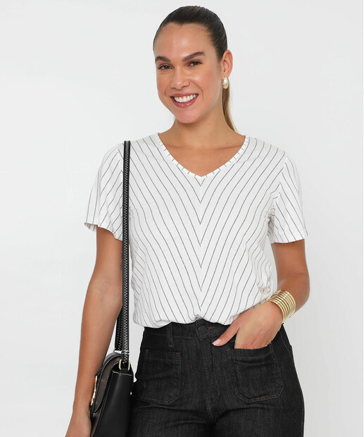 Image_Blusa Feminina Listrada Branca Decote V Marisa Branca