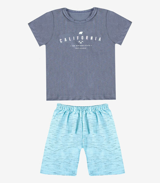 Conjunto Infantil Camiseta e Bermuda Select Cinza