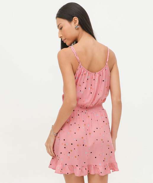 Vestido Feminino Estampa Poá Lastex Alças Finas Marisa