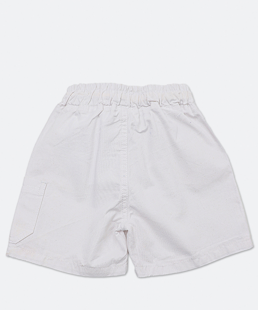 Bermuda Infantil Sarja Bolsos MR Tam 1 a 3 Branco