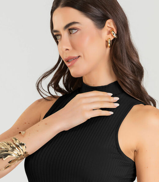 Regata Gola Alta Feminina Dianna Preto