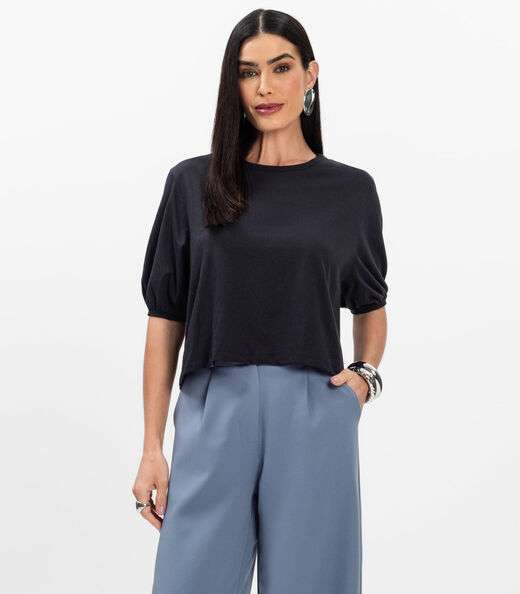 Image_Blusa Manga Camponesa Feminina Rovitex Preto