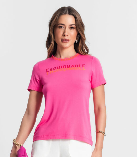 Blusa Feminina Manga Curta Rovitex Rosa