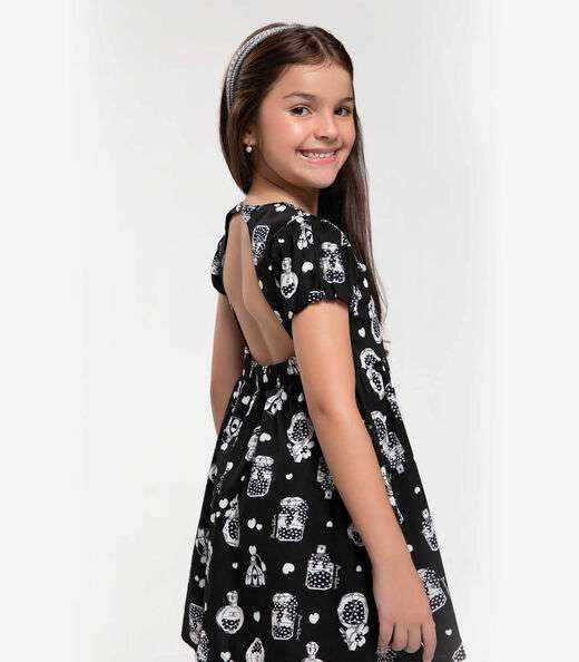 Vestido Infantil Trick Nick Preto