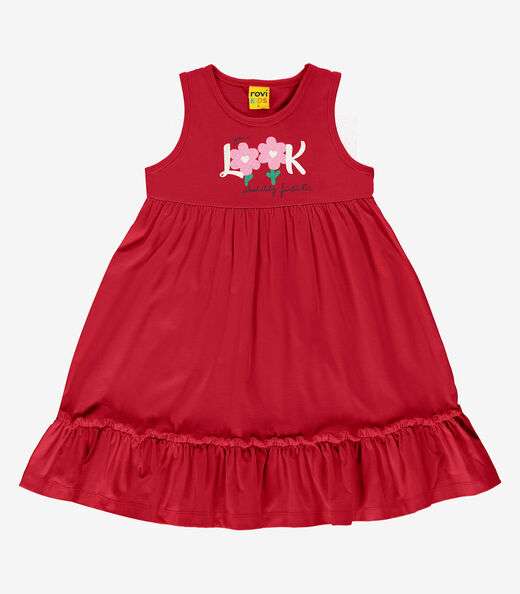 Image_Vestido Feminino Meia Malha Rovi Kids Vermelho
