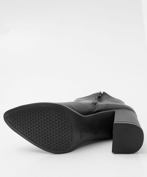 Bota Feminina Cano Curto Salto Grosso Via Uno Preto