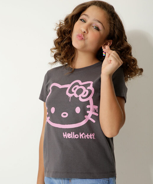Camiseta Juvenil Hello Kitty Sanrio Tam 10 a 16