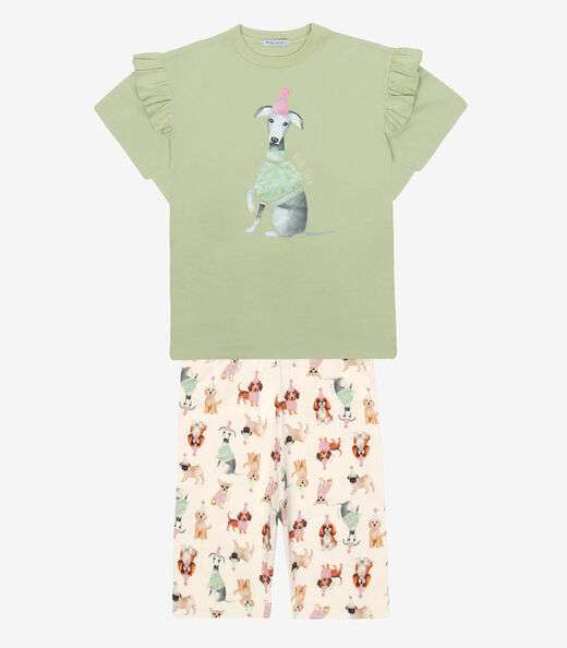 Conjunto Infantil Blusa Com Bermuda Trick Nick Verde