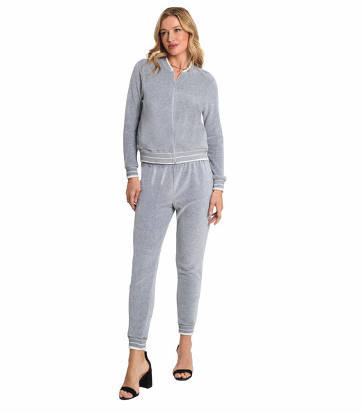 Conjunto Feminino Jaqueta com Calça Endless Cinza