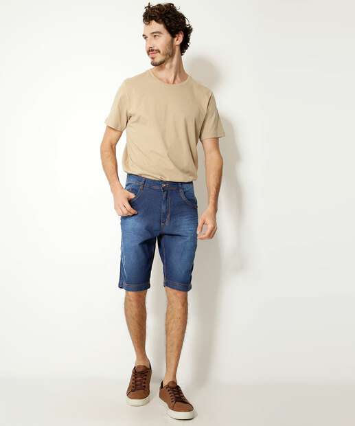 Bermuda Masculina Jeans Destroyed Bolsos  