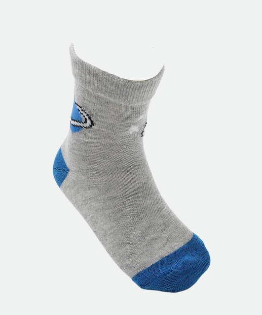 Kit 3 Meias Infantil Estampa Astronauta Marisa Azul