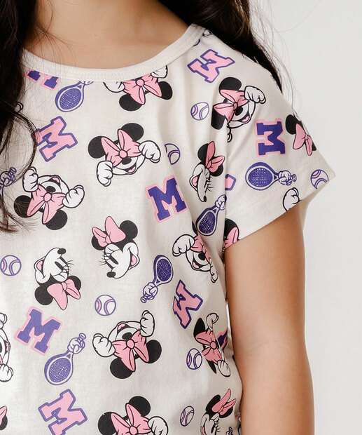 Camiseta Manga Curta Minnie Disney Tam 4 a 10