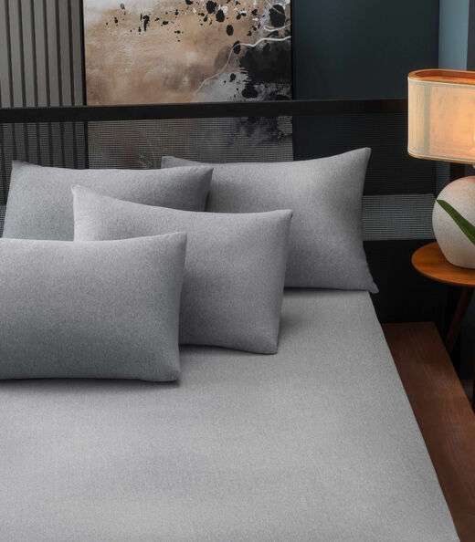 Jogo De Cama King Malha 3 Peças Fusion Vivaldi Cinza