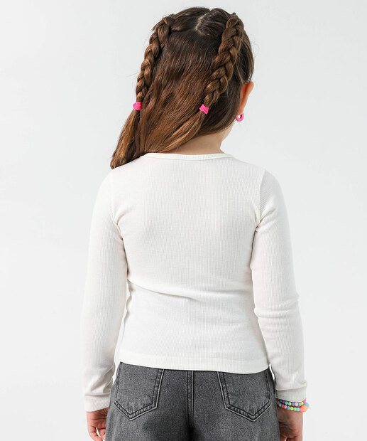 Blusa Infantil Canelada Marisa Tam 4 a 10 Off White