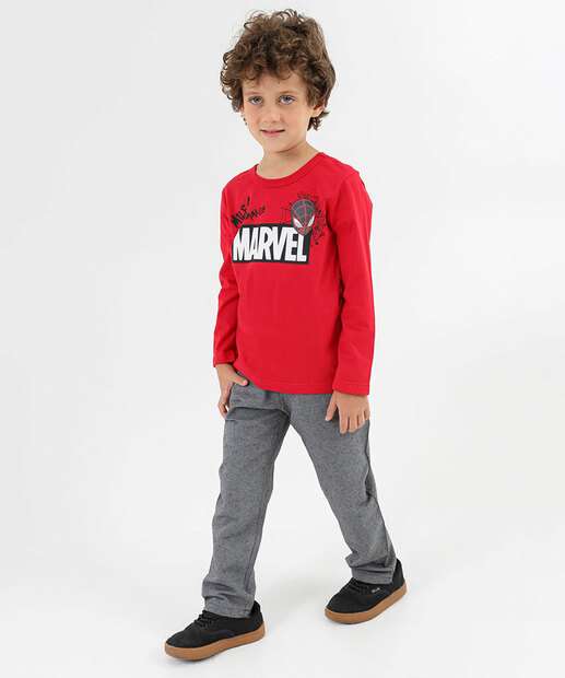 Camiseta Infantil Homem Aranha Marvel Tam 4 a 10 Vermelho