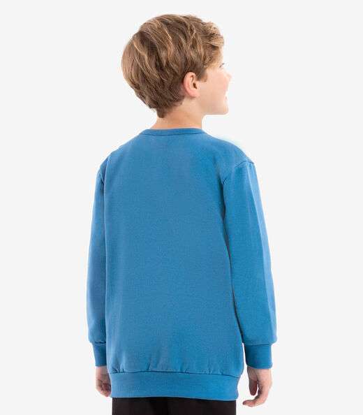 Blusão Infantil Em Moletom Rovi Kids Azul