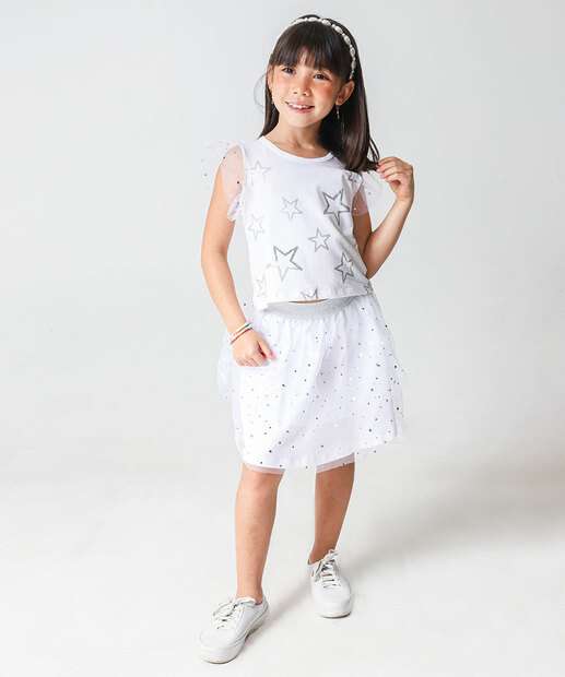 Image_Conjunto Infantil Tule Estrelas Marisa Tam 4 a 10 Prata
