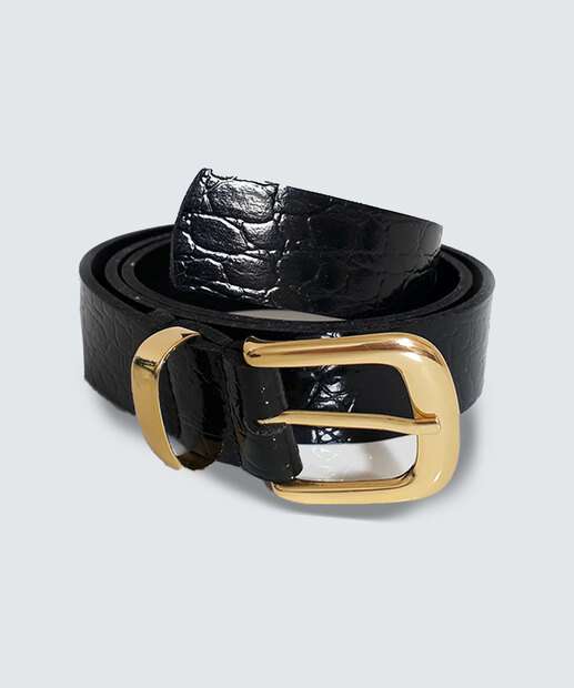 Cinto Feminino Médio Textura Croco Pompes