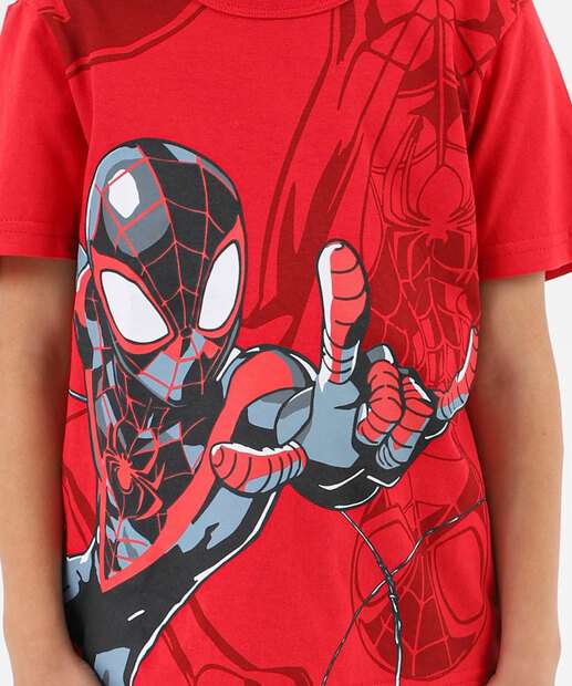 Camiseta Infantil Homem Aranha Marvel Tam 4 a 10 Vermelho