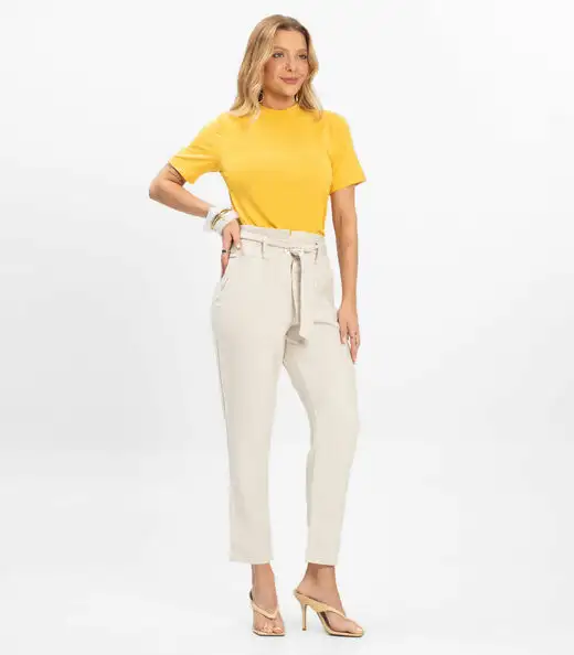 Calça Feminina Marrante Clochard Renaluci Bege