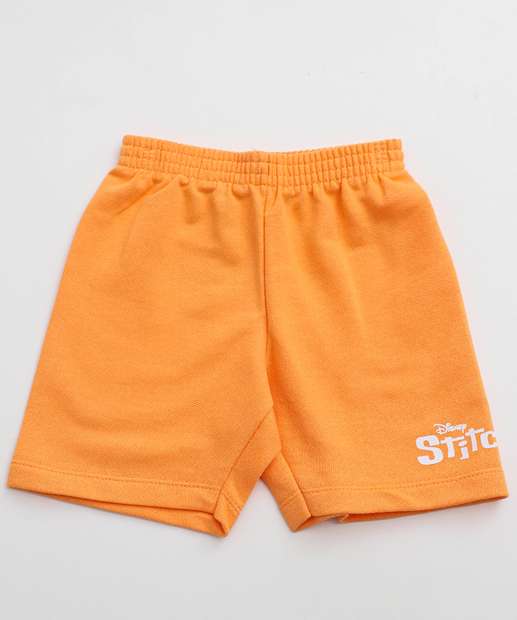 Conjunto Infantil Estampa Stitch Tam 1 a 3 Laranja