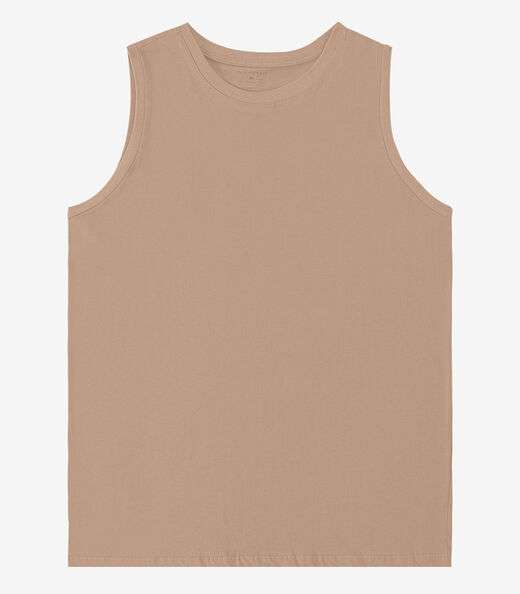 Regata Masculina Básica Meia Malha Diametro Marrom