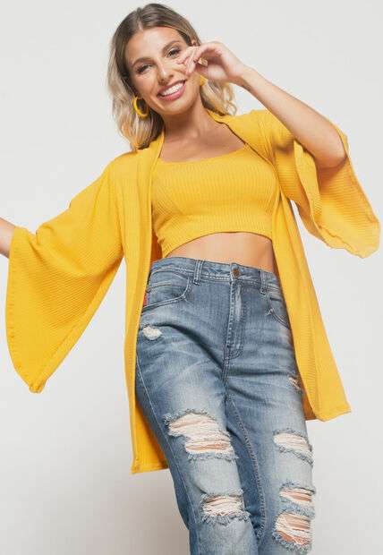 Image_Kimono  Canelado Mostarda Salvatore Fashion