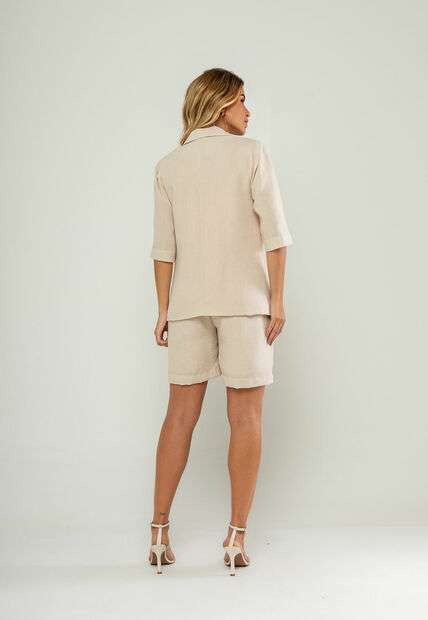 Conjunto Blazer Com Bermuda Bege Salvatore